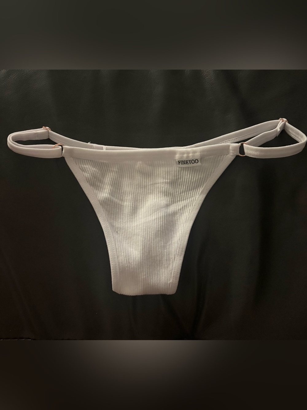 Women’s White Ribbed Bikini Bottoms
